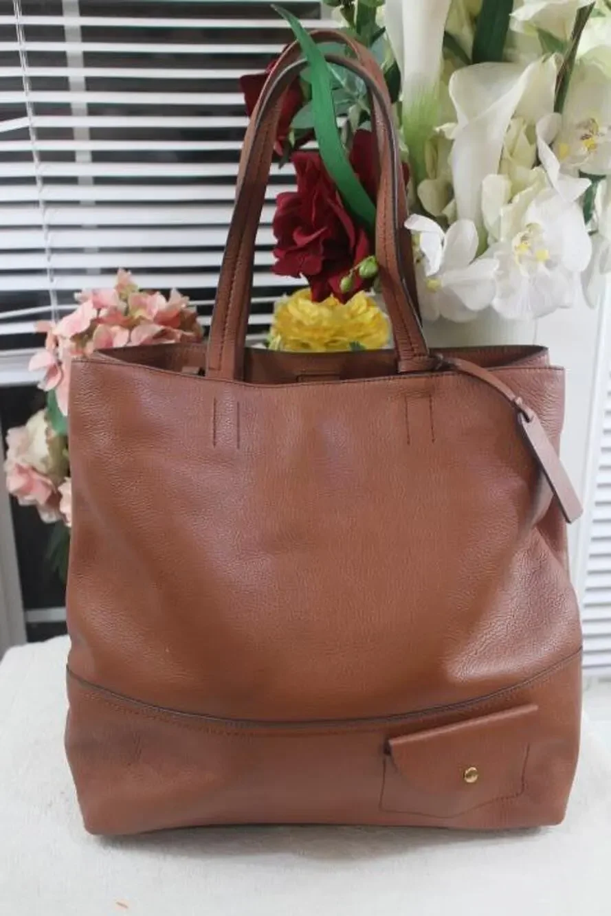 J Crew All-day Tote Bag in Black Leather F5237 (pu300